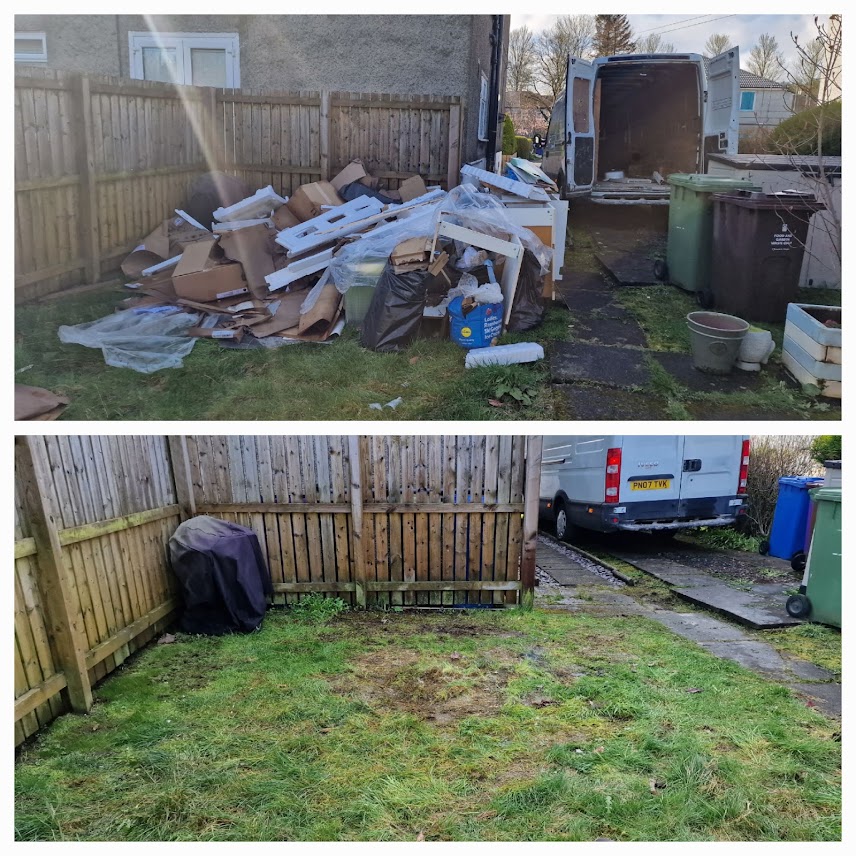 Before and after a garden waste clearance by Pic It Up