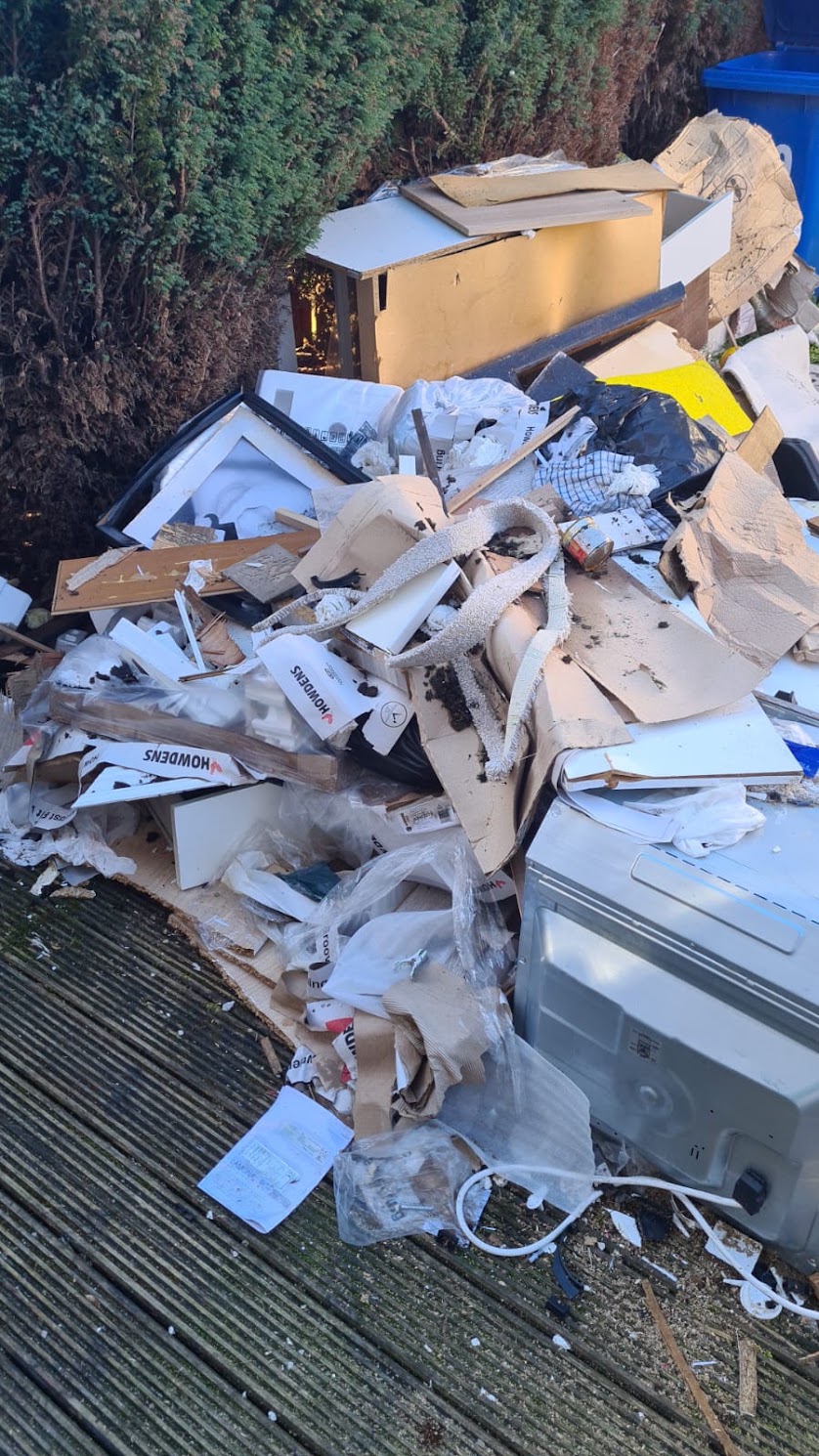 Household renovation waste ready for collection